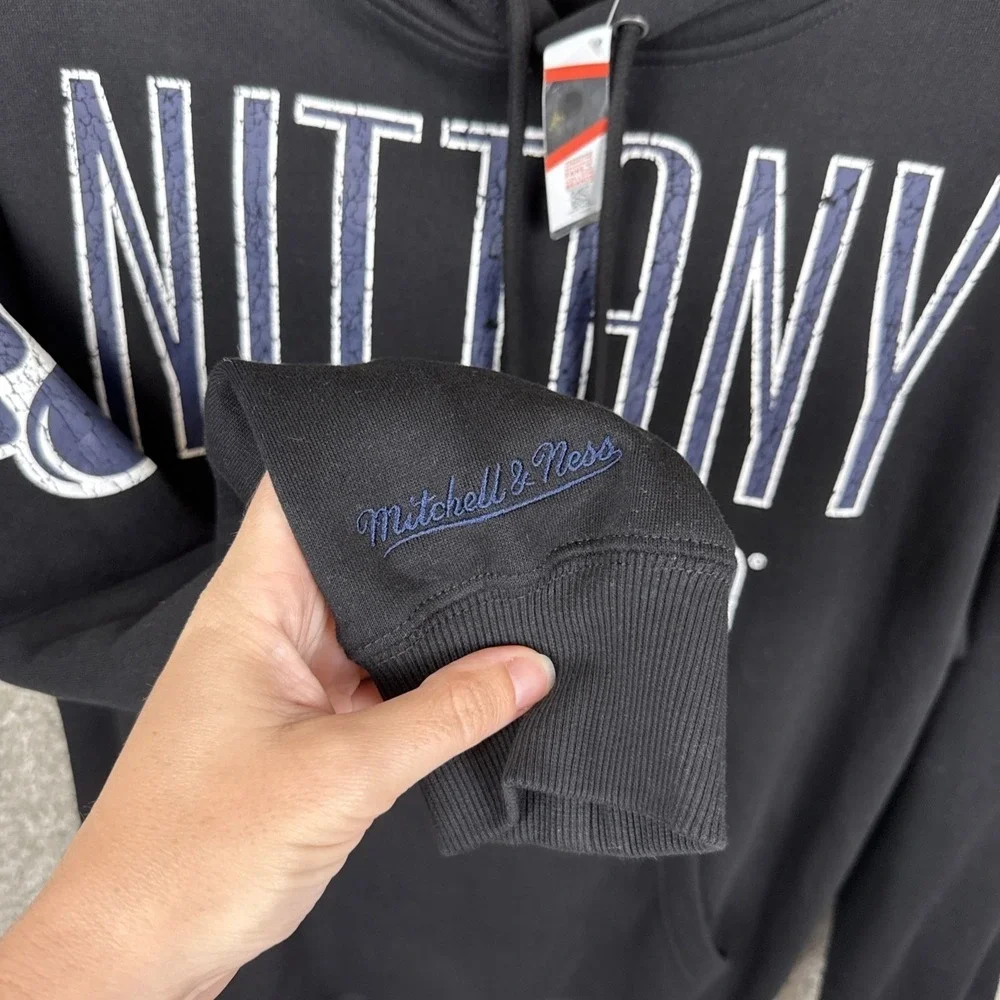 Mitchell & Ness Penn‎ State Nittany Lions Hoodie Mens Small Black Cracked Print